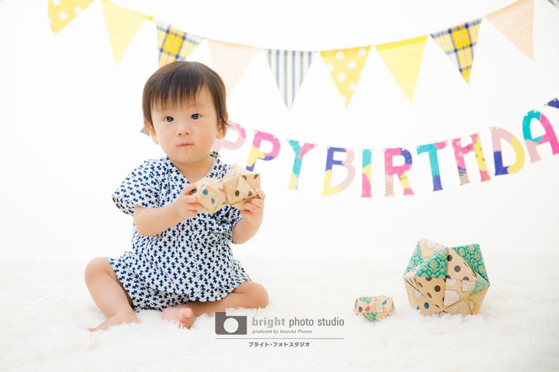 西宮市甲子園写真館フォトスタジオ1歳お誕生日記念