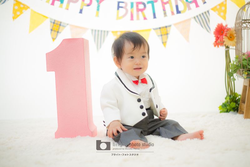 西宮市甲子園写真館フォトスタジオ1歳お誕生日記念